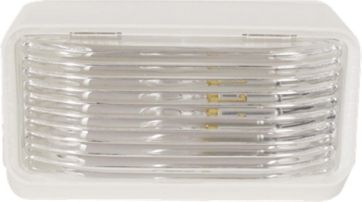 Optronics RVPL1CP Clear Porch Light, Rectangular, White housing, DAS