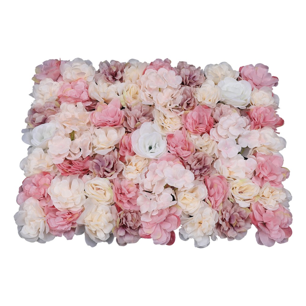 12pcs Artificial Flower Wall Panel SPlastic Wedding Backdrop Decor 16''x24''