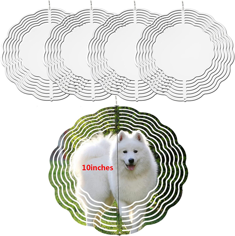 5 Pcs 10 Inch Sublimation Wind Spinner Blanks round Sublimation Blanks