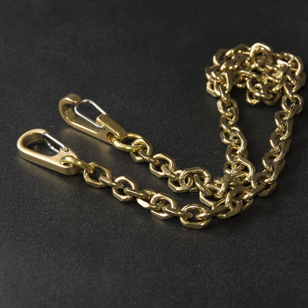 Solid Brass Fob Wallet Key chain with Snap Hook Carabiner