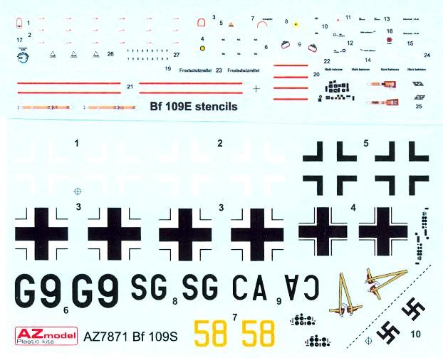 AZ Models 1/72 MESSERSCHMITT Bf-109S "Schule Emil"