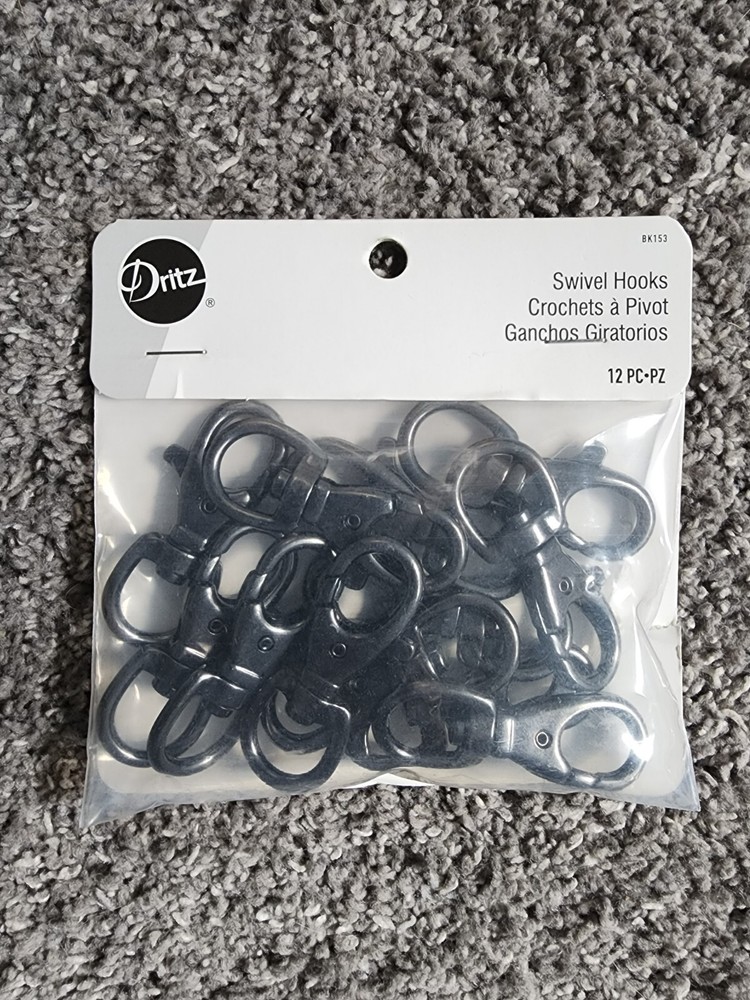 Dritz Swivel Hooks 12pc BK153