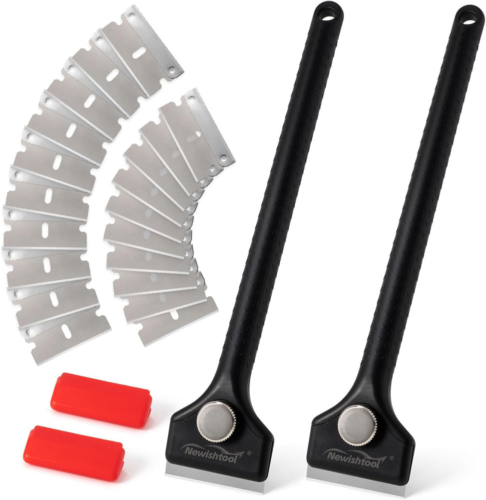 Long Handle Scraper Tool Kit Includes 2 Pcs Razor Blade Scraper and 20 PCS 1.5 I