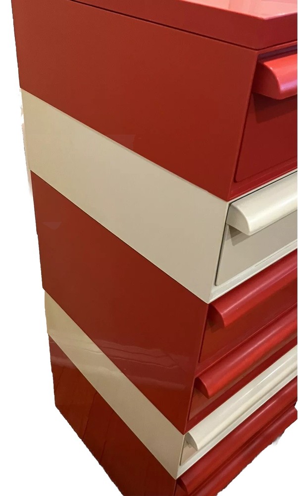MID CENTURY KARTELL SPACE AGE PLASTIC 7 Stacking DRAWER Program SIMON FUSSEL