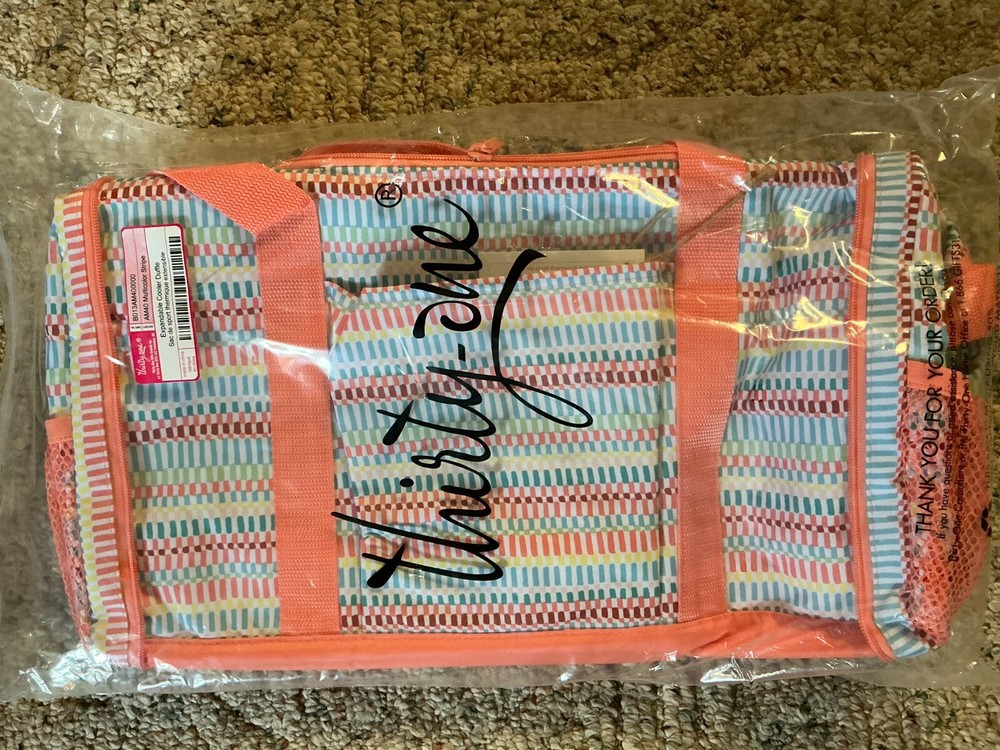 Thirty One Expandable Cooler Duffle in Multicolor Stripe
