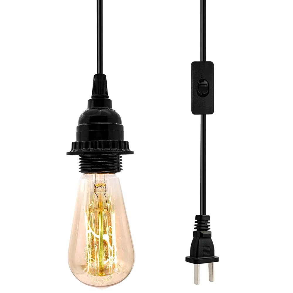 Plug in Hanging Light Kit, Industrial Pendant Lighting Fixture, E26 E27 Retro...