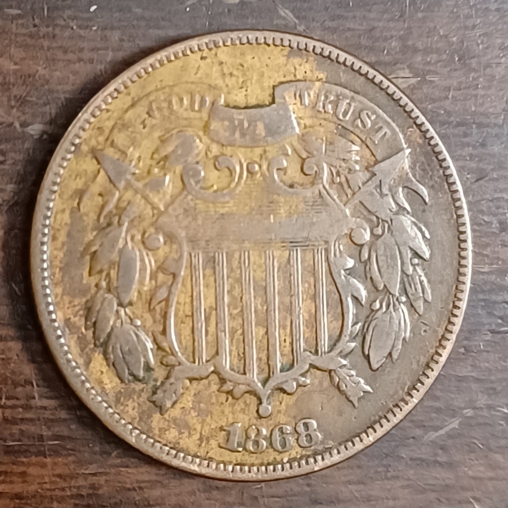 1868 US Two Cent Coin