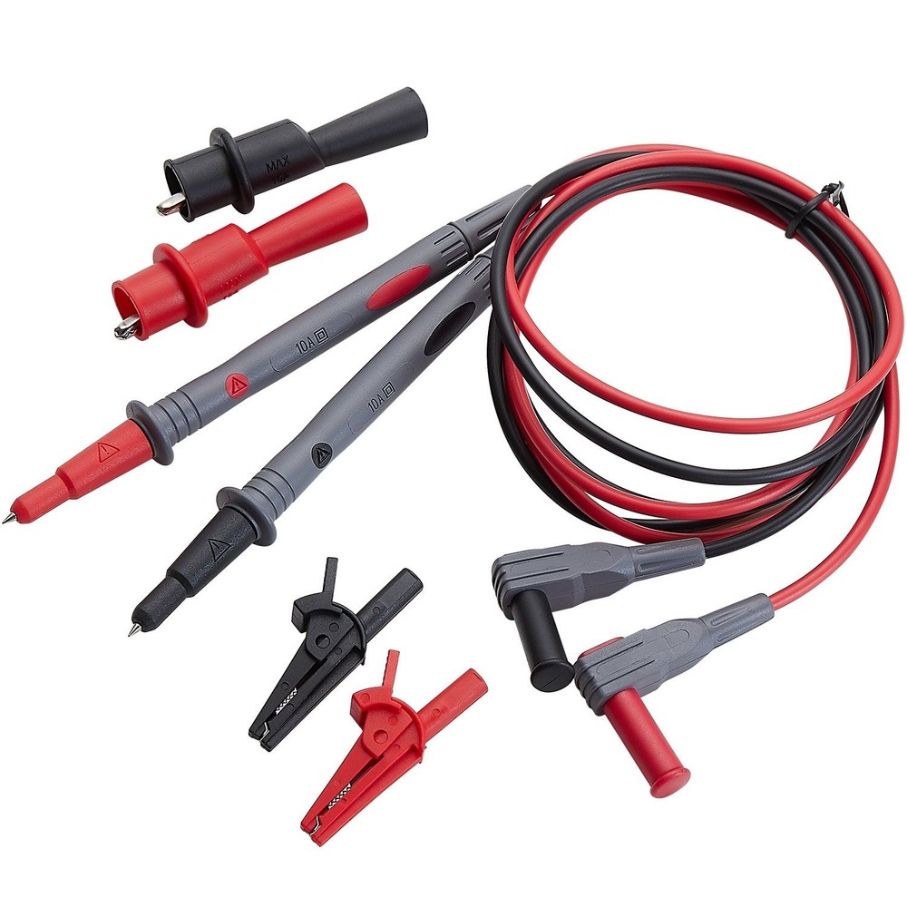 Durable Multimeter Lead Set with Threaded Clips - Compatible with Fluke