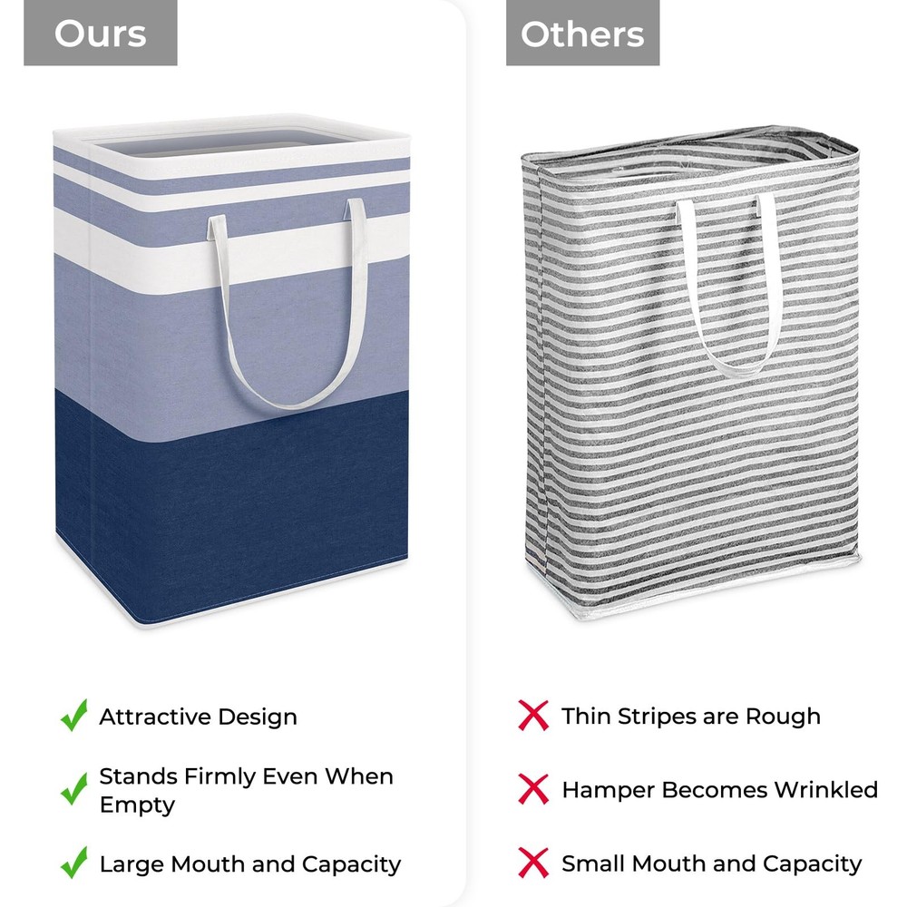 2-Pack Large Laundry Basket, Waterproof, Freestanding Laundry Hamper, Collaps...