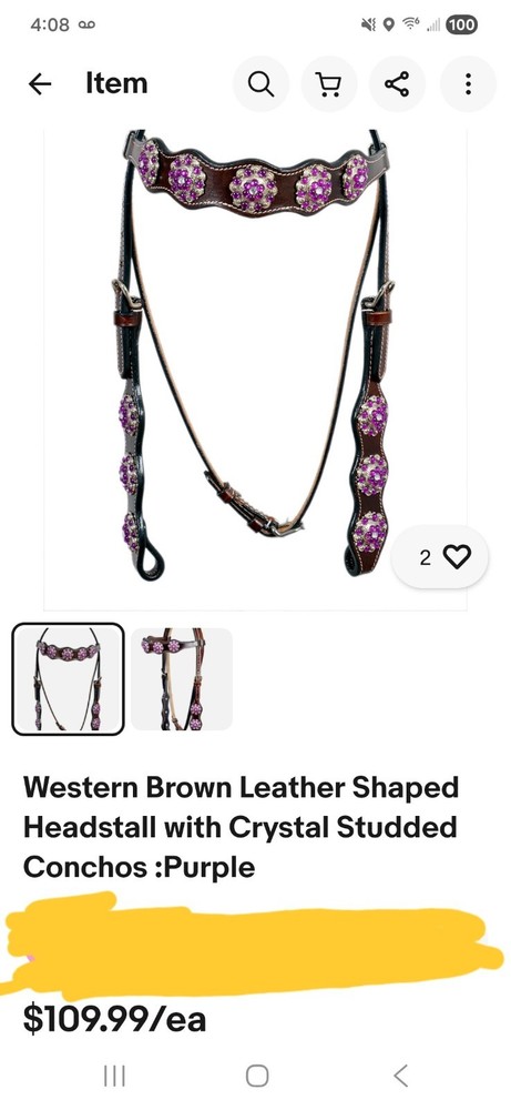 Purple Bling Headstall