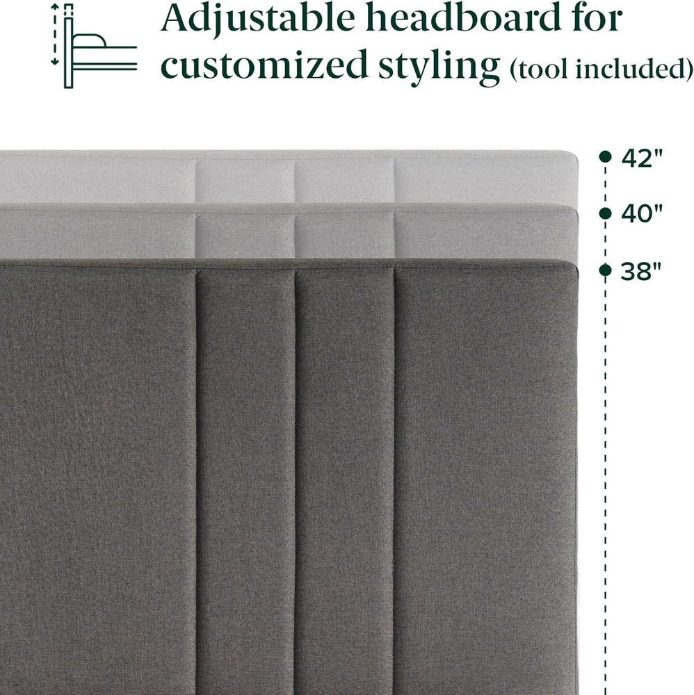 Billie Full Platform Bed Frame with Storage Drawers & Adjustable Headboard