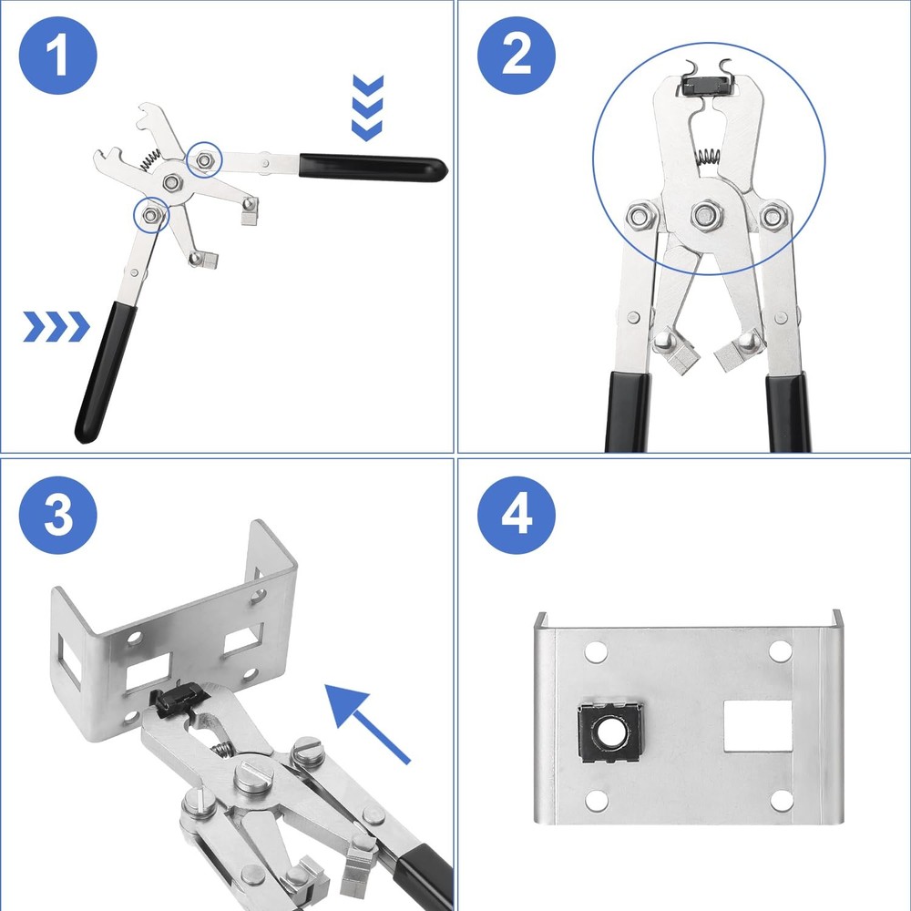 Rotable Cage Nut Tool, Cage Nut Insertion/Removal Tool on The Front, Side and...