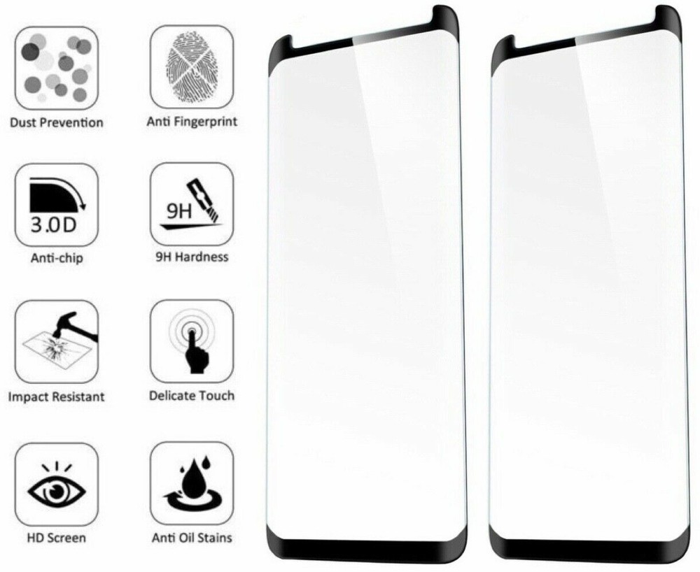 2 Pack Case Friendly Tempered Glass Screen Protector For Samsung Galaxy S9 Plus