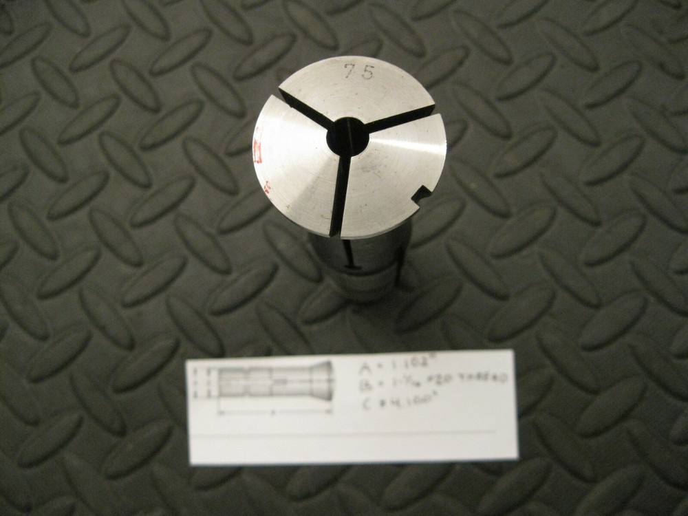 7.5mm Collet with 1-1/16 x 20 Thread, Unknown Make