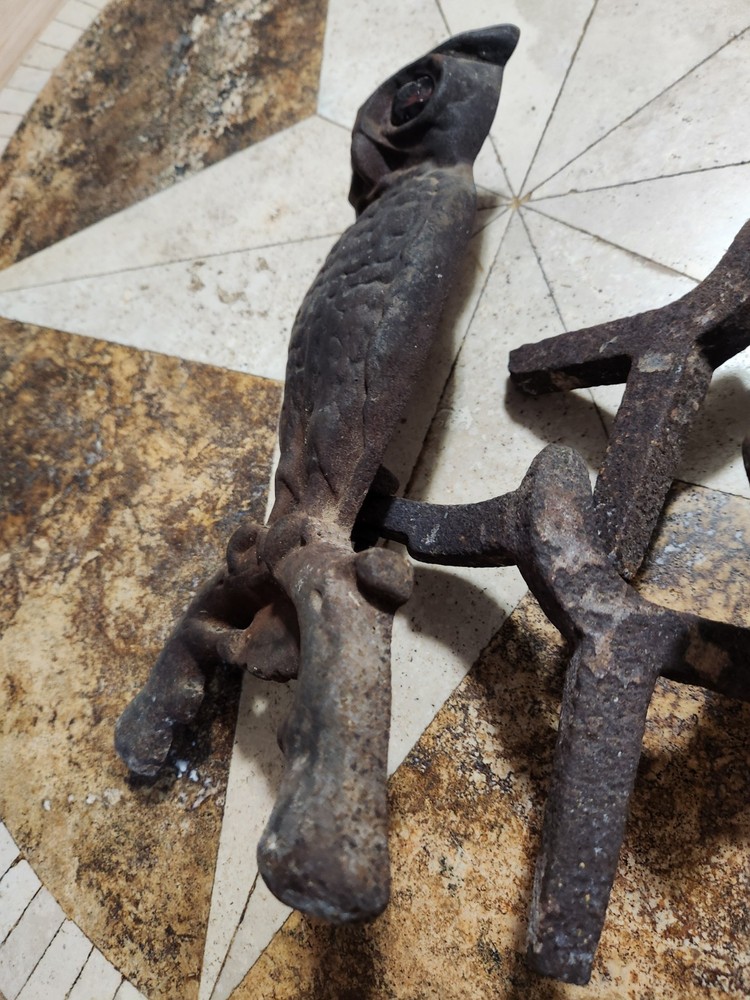 Antique Cast Iron Owl Andirons
