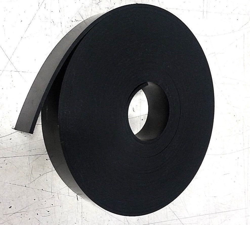 Neoprene Sheet Rubber Solid Flex Strip 3/16" Thick x 3" W x 36-Ft Roll 60 Duro