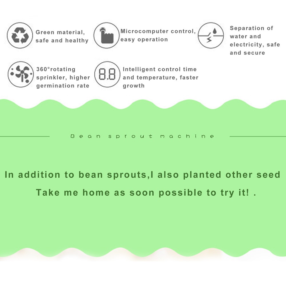 2-Layer Bean Sprouts Machine Homemade Automatic Multi-function Seed Sprouter NEW