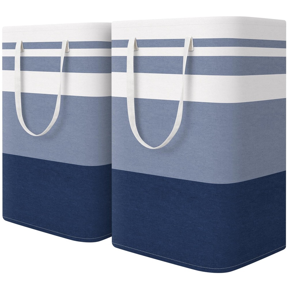 2-Pack Large Laundry Basket, Waterproof, Freestanding Laundry Hamper, Collaps...