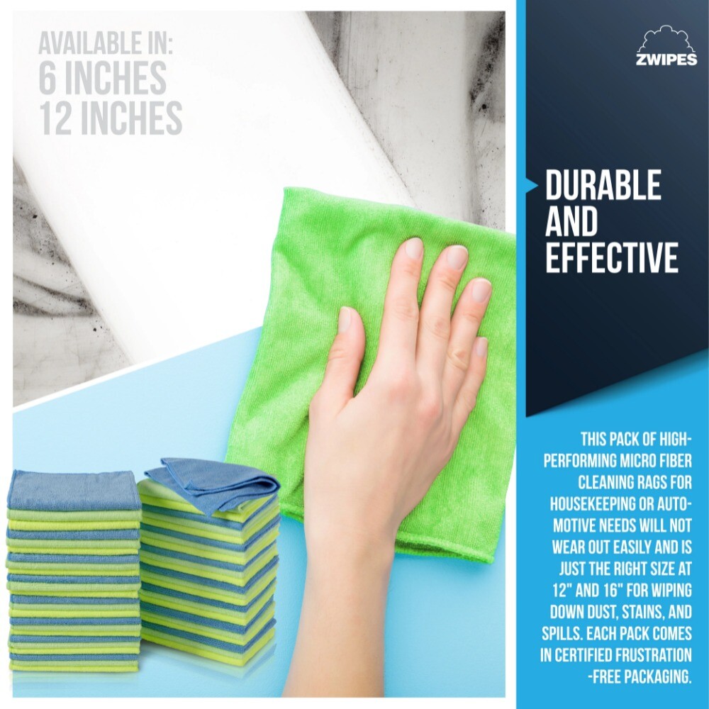 Zwipes Microfiber Cleaning Cloths,Multi-color, 48-Pack,Father's Day