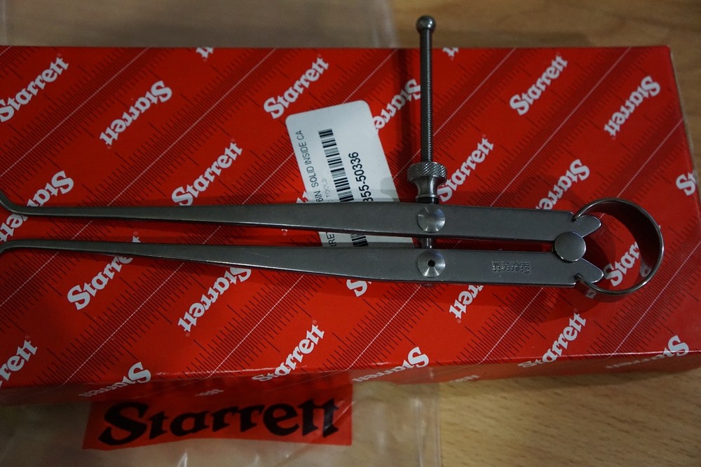 Starrett / Solid Nut Inside Spring Caliper, Flat Leg, 6" / No. 73A-6