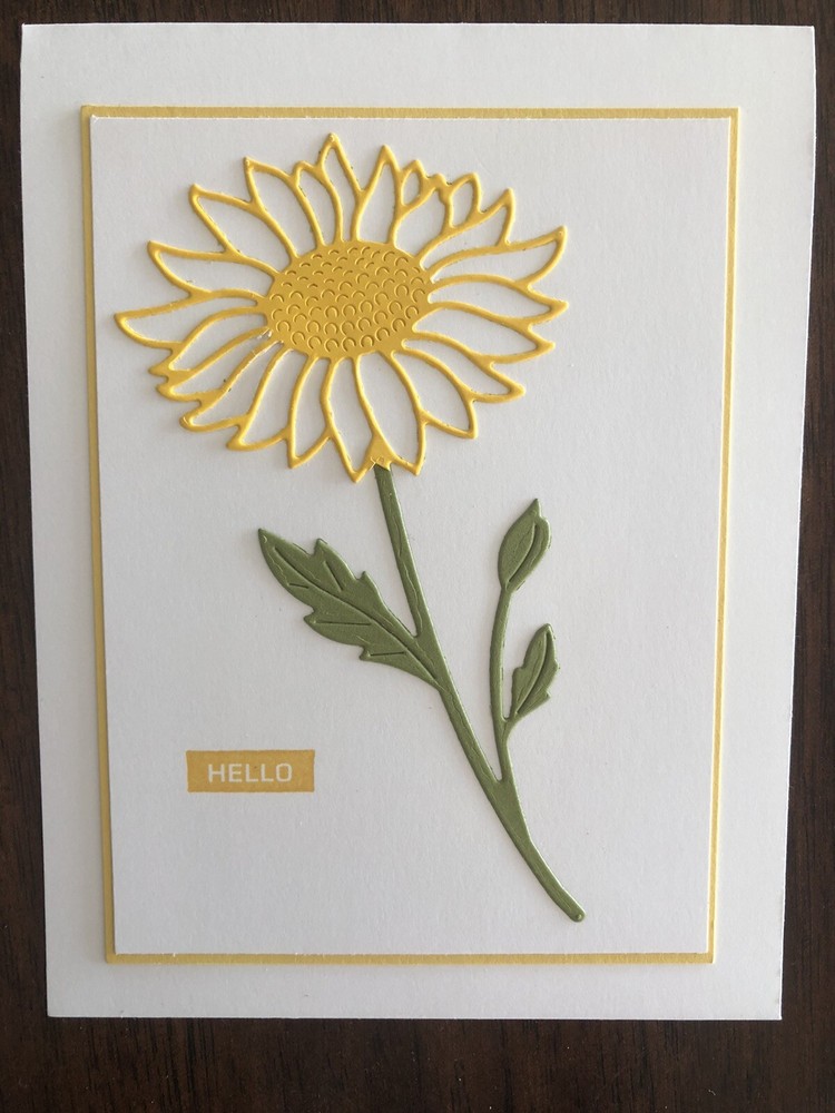 Handmade Card, Sunflower, Hello, Yellow