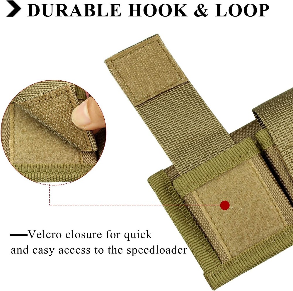 Kosibate Speedloader Pouch Case Holder Nylon Tactical Double Tan