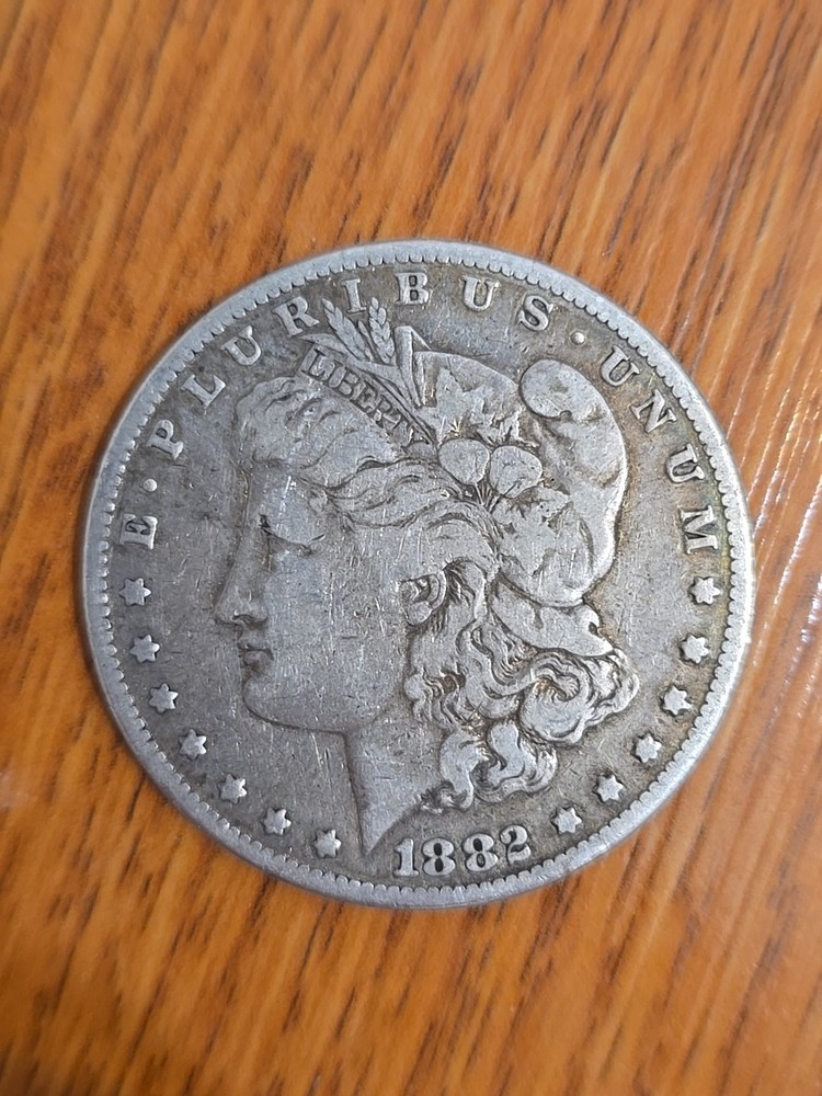 1882 Morgan Silver Dollar Toning On Reverse
