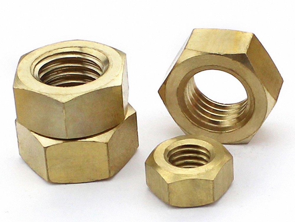 Select Size M6 M8 M10 M12 - M24 Solid Brass Thin Hex Nuts Right Hand Fine Thread