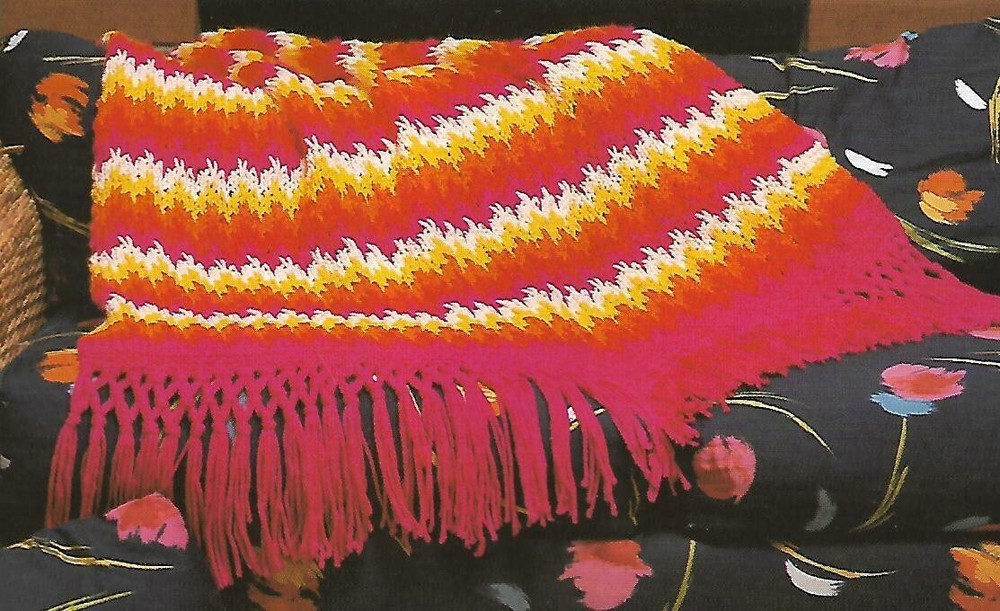 Fire & Flames Afghan knitting PATTERN INSTRUCTIONS
