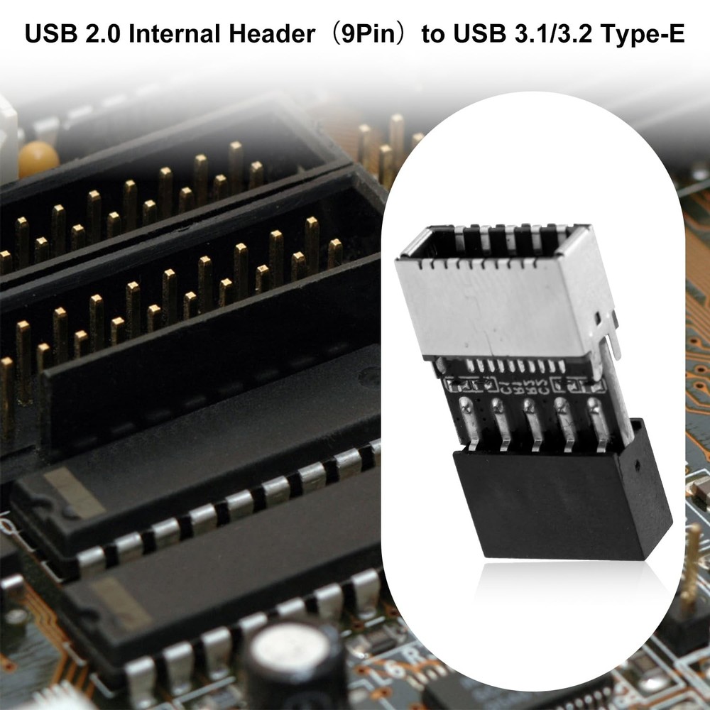 USB 2.0 to USB 3.2 Gen 1 Header Adapter Front Panel Connector Motherboard 9Pin t