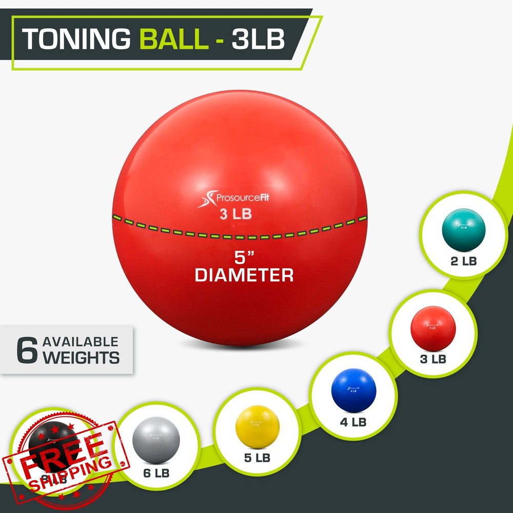 ProsourceFit Weighted Toning Exercise Balls Pilates Yoga 2lb-8lb Coded