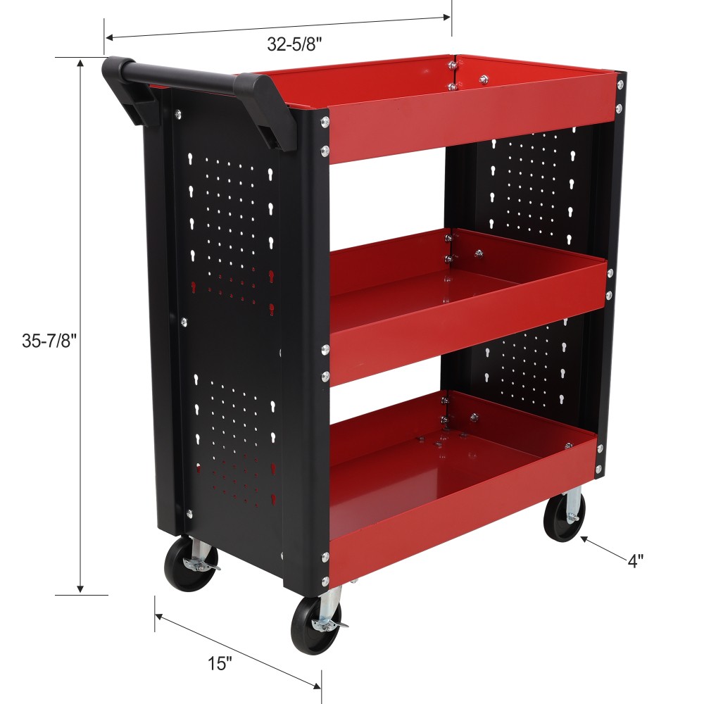 Tool Cart with Hooks Three-Tier