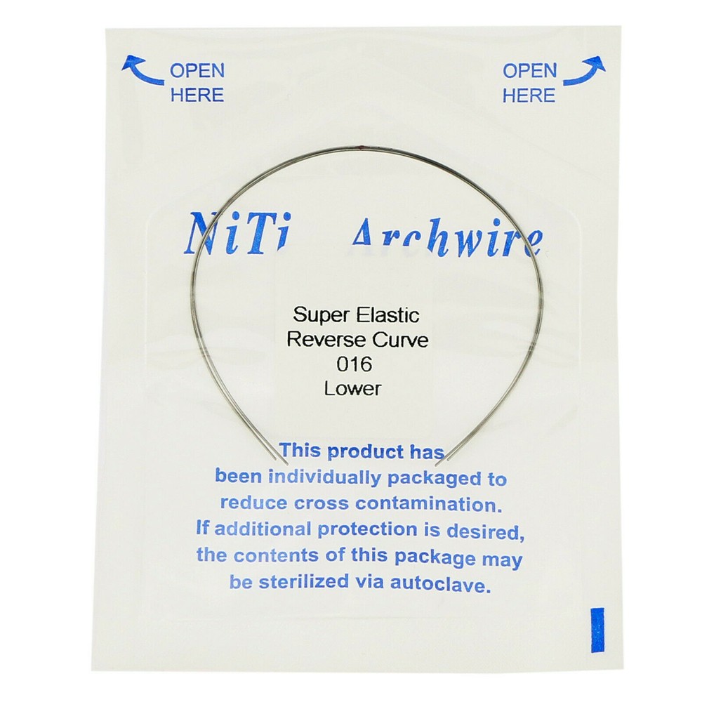 Dental Orthodontic Arch Wire Niti Super Elastic Reverse Curve Rectangular/Round