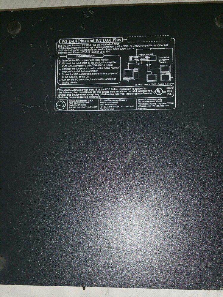 Extron P/2 DA 4 PLUS HD Distribution Amplifier