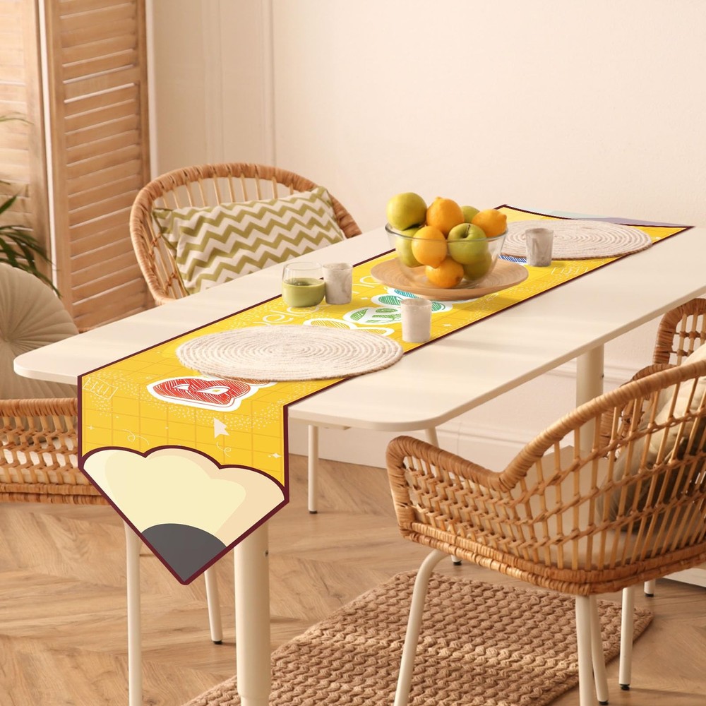Welcome Back To School Table Runner First Day Classroom Decoration 13x72