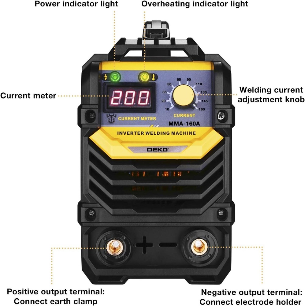 Compact 160A ARC Welder with LCD Display - Energy-Efficient IGBT Technology