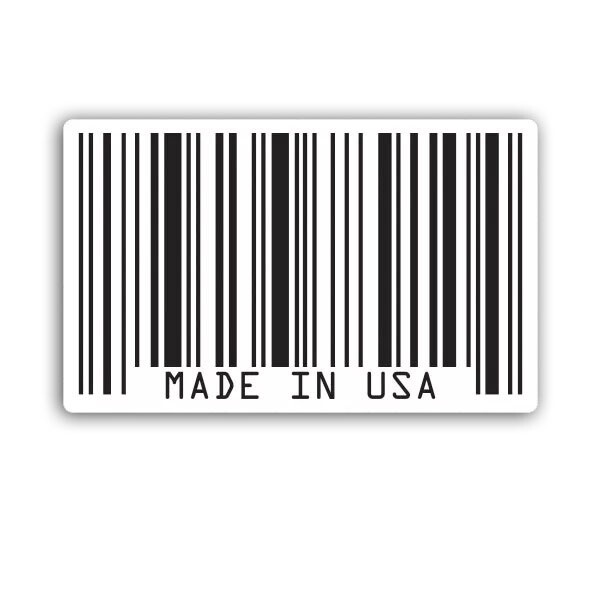 Made In USA Barcode Sticker Decal