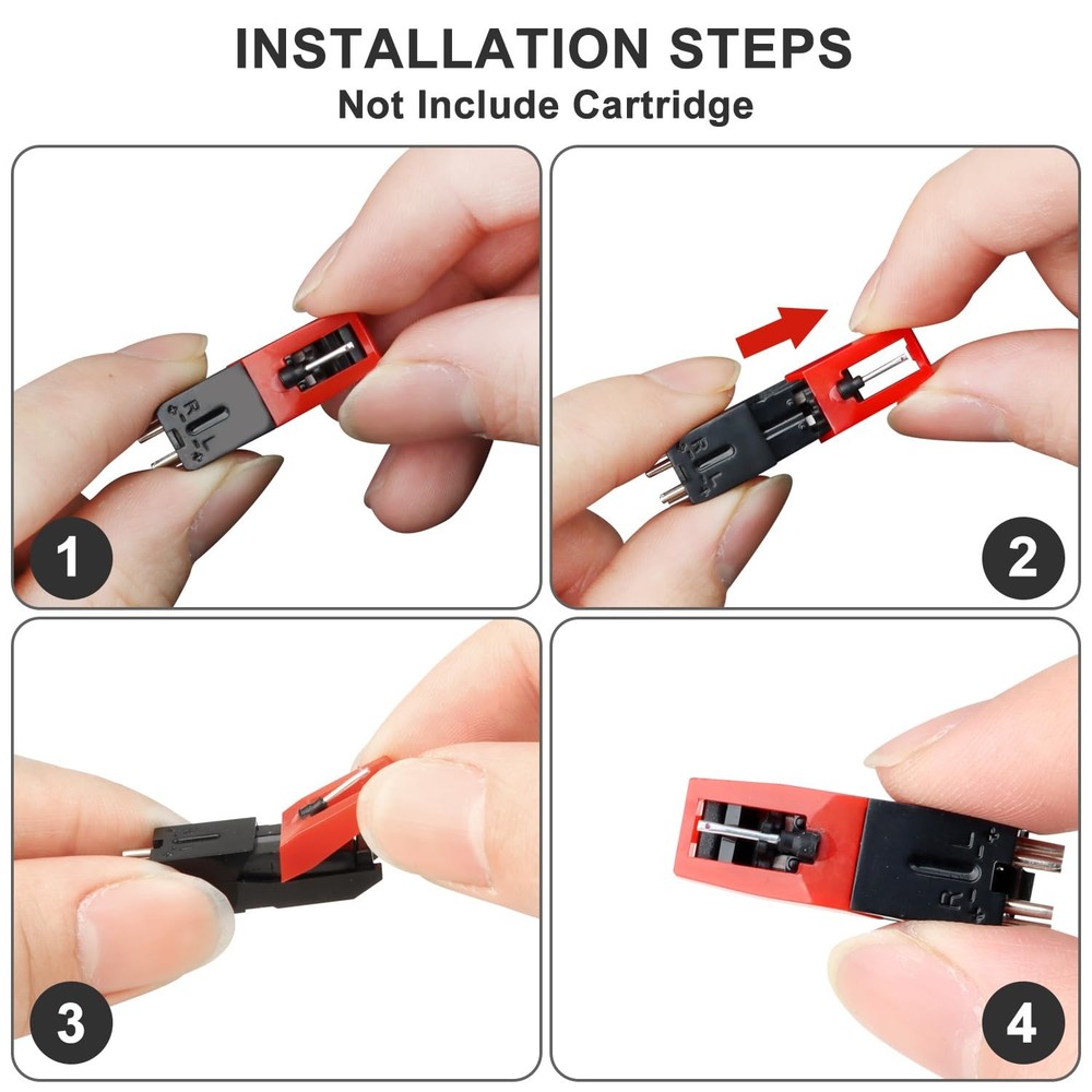 4 PCS Record Player Needle, JUKFITA Ruby Turnable Stylus Replacement for...