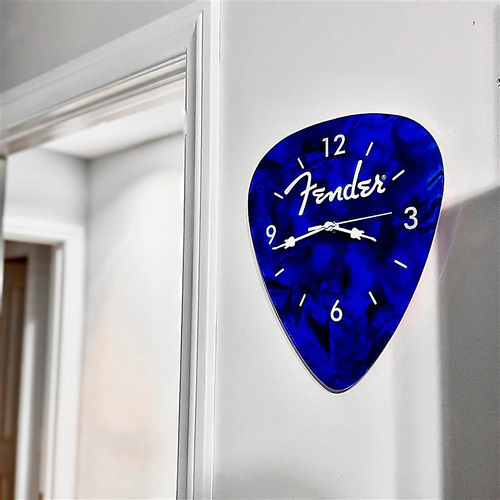 Fender Pick-Shaped Wall Clock Blue