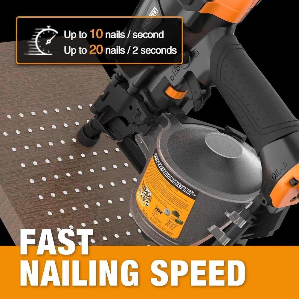 Freeman Pneumatic 2-1/2" Coil Siding Nailer - Ultimate Durability & Control