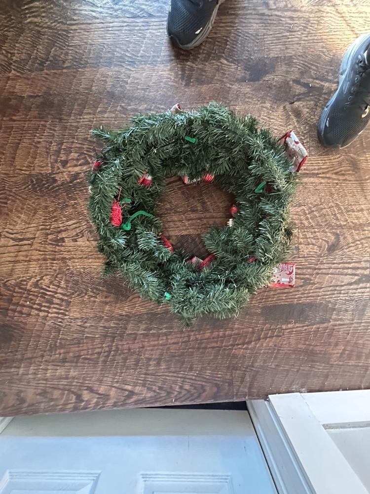 Handcrafted CHRISTMAS GNOME WREATH 18”