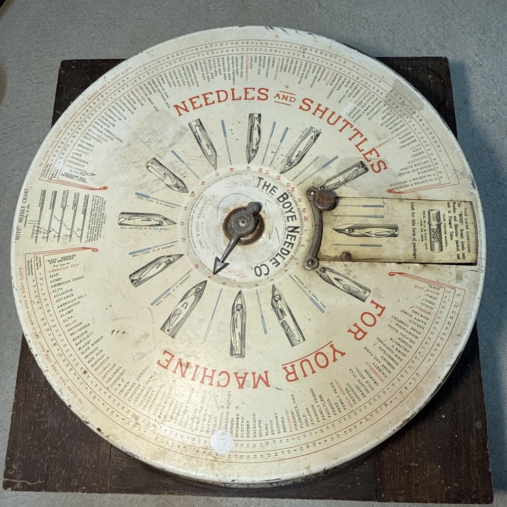 Boye Needle Display Cabinet with Wood Case