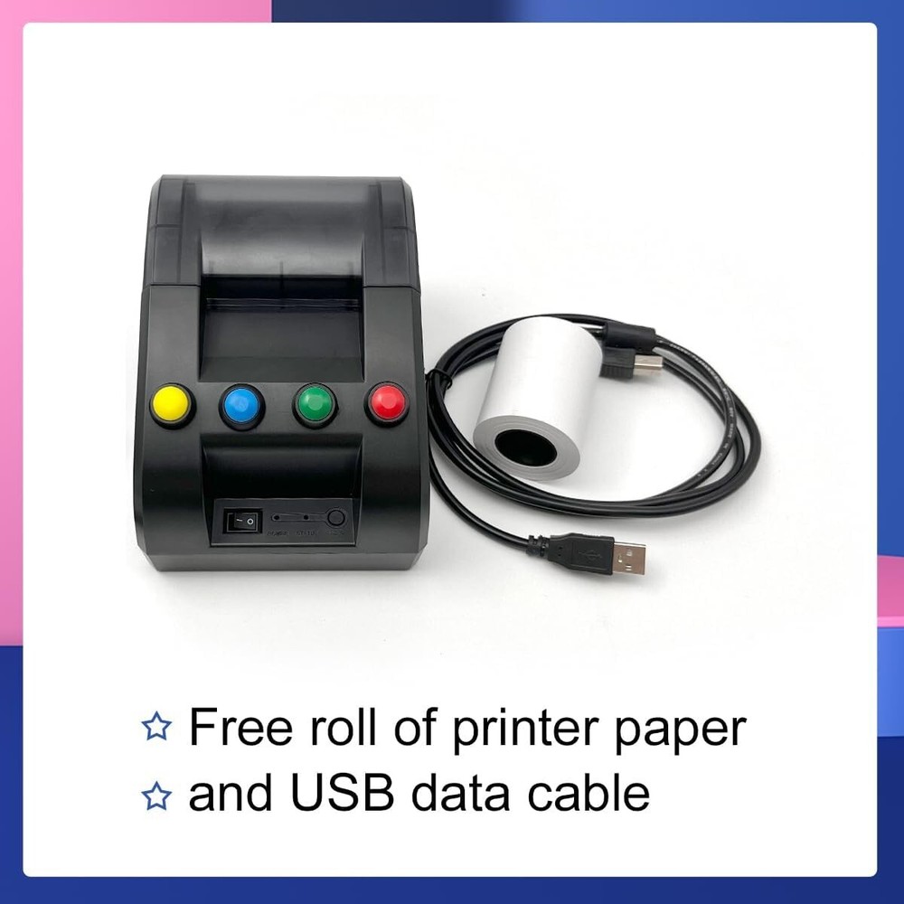 Take a Number Printer Ticket Dispenser Printer Ticket Machine with 57mm TP-4 Way