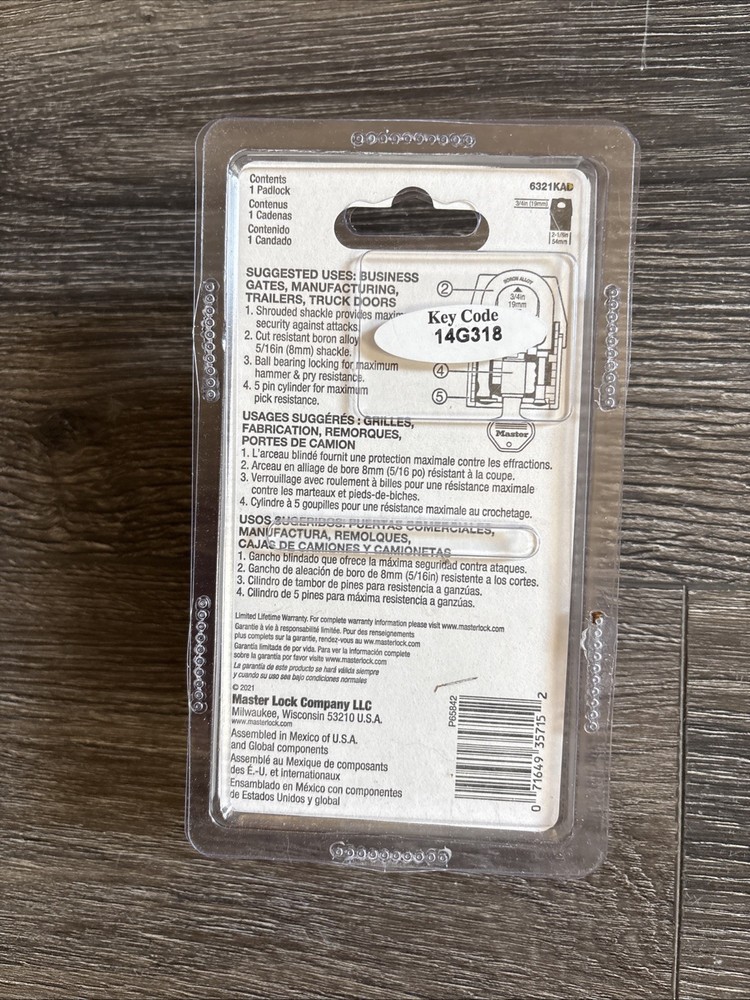 Master Lock Pro Series 6321KAD Shrouded Padlock