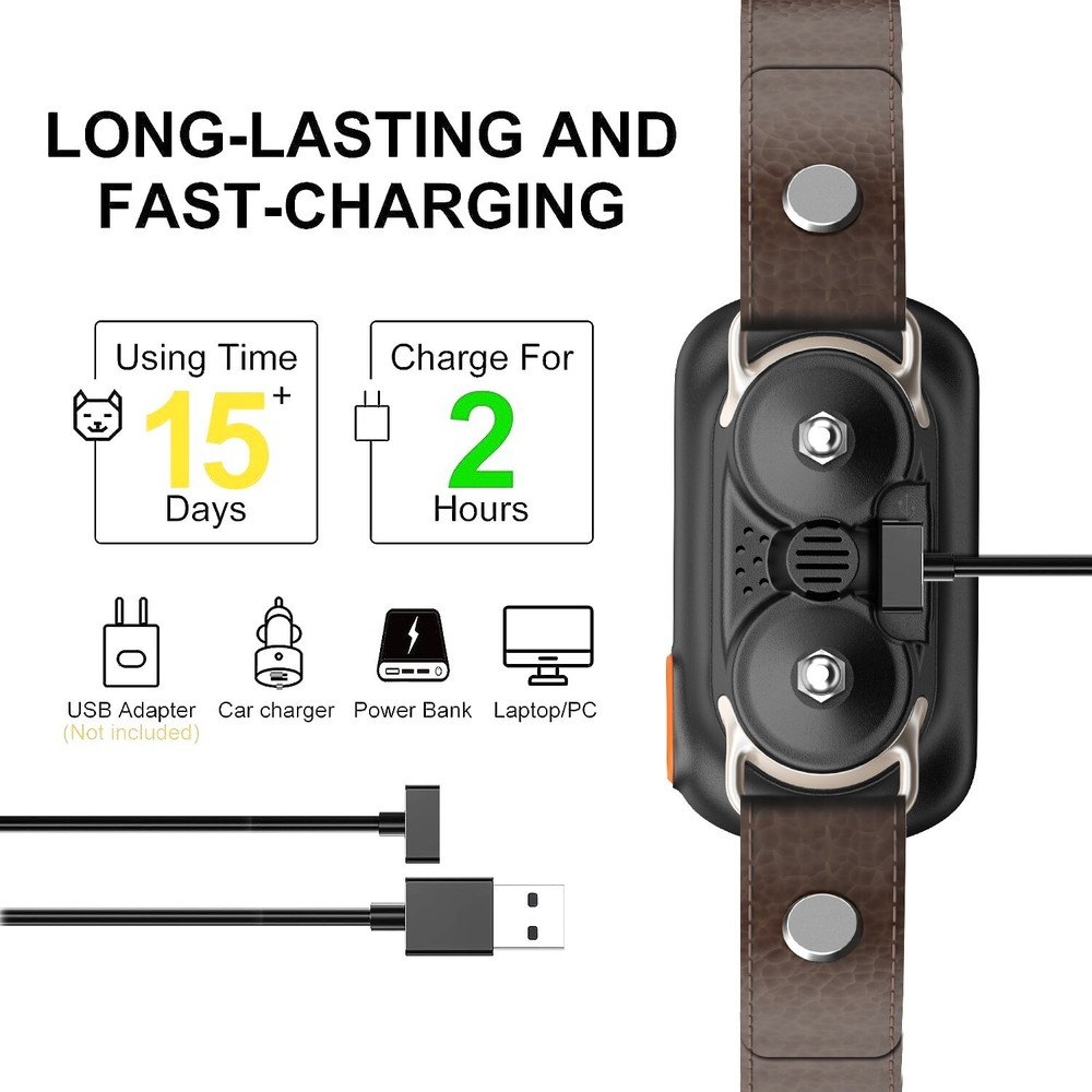 Waterproof Leatherette Strap Auto Anti bark Dog Training Shock Collar Device