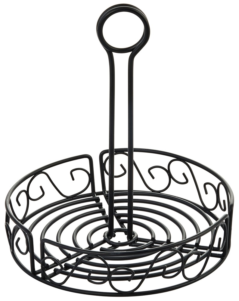 Round Condiment Caddy, 7-1/2", Black Wire (12 Each)