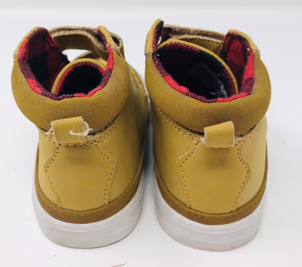 Cat & Jack Boys Arnold Casual Sneakers Beige Tan Hook & Loop Size 4