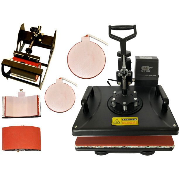 5in1 Combo Sublimation Heat Press Wireles Epson Printer Tshirts Mug Bundle