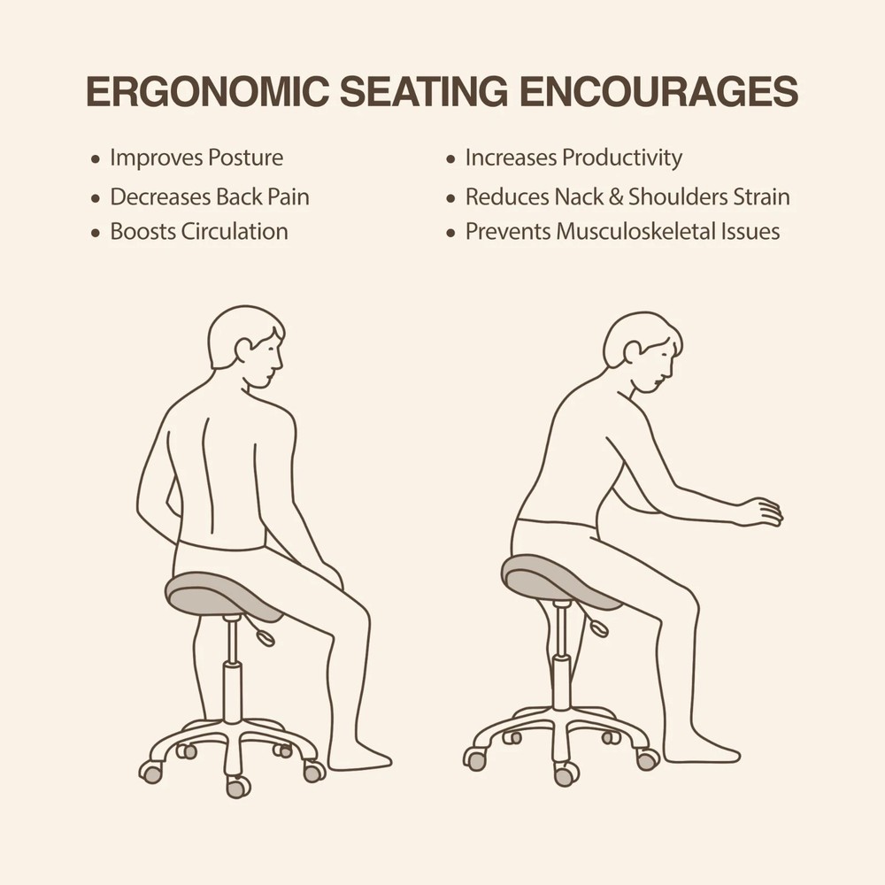 DR.LOMILOMI Ergonomic Saddle Stool 507