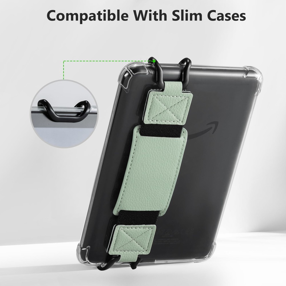 CoBak Secure Hand Strap for Kindle and Tablets - Versatile 6-7.5", Sagegreen
